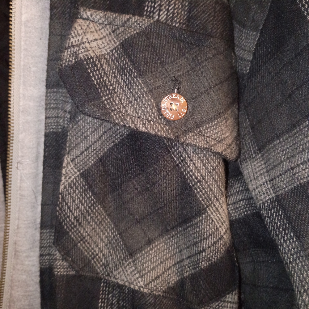 Field & Stream Men's Black and Gray Plaid Shirt Jacket - Picture 2 of 11